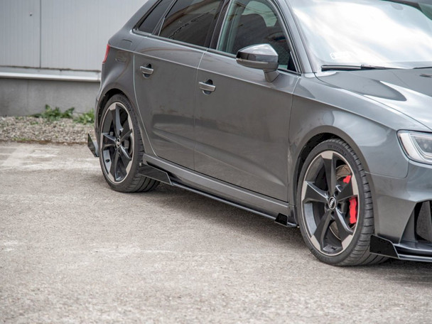 Maxton Design Street PRO Side Skirts Diffusers + Flaps Audi RS3 8V Sportback