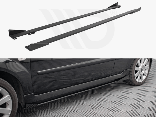 Maxton Design Street Pro Side Skirts Diffusers + Flaps Ford Fiesta St Mk6