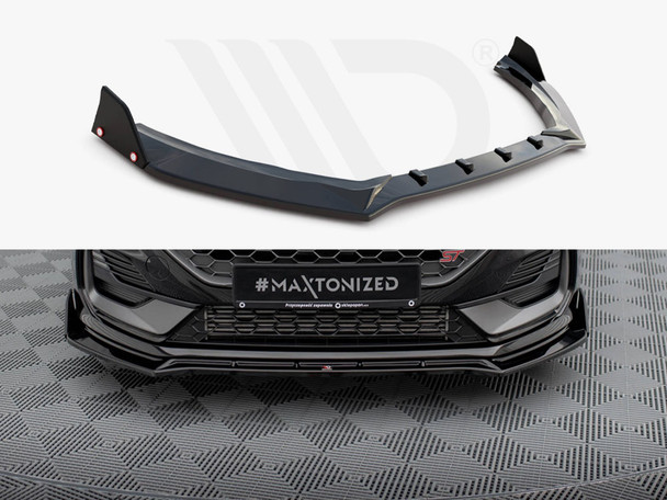 Maxton Design Front Splitter V.4 + Flaps Ford Fiesta St / St-Line Mk8 Facelift