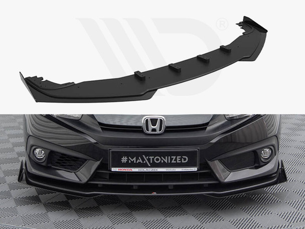 Maxton Design Street Pro Front Splitter + Flaps Honda Civic Mk10