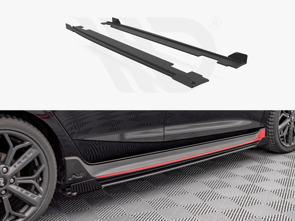 Maxton Design Street Pro Side Skirts Diffusers + Flaps Hyundai I20 N Mk3