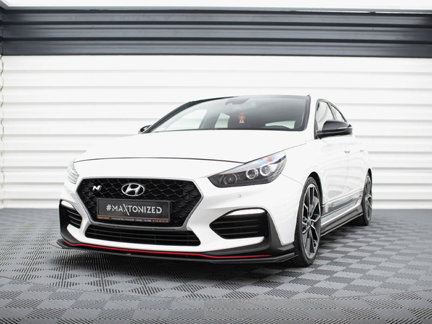 Maxton Design Street PRO Front Splitter + Flaps Hyundai I30 N Mk3 Hatchback / Fastback