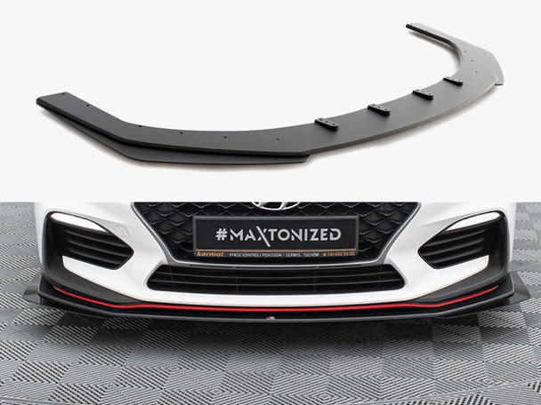 Maxton Design Street PRO Front Splitter + Flaps Hyundai I30 N Mk3 Hatchback / Fastback