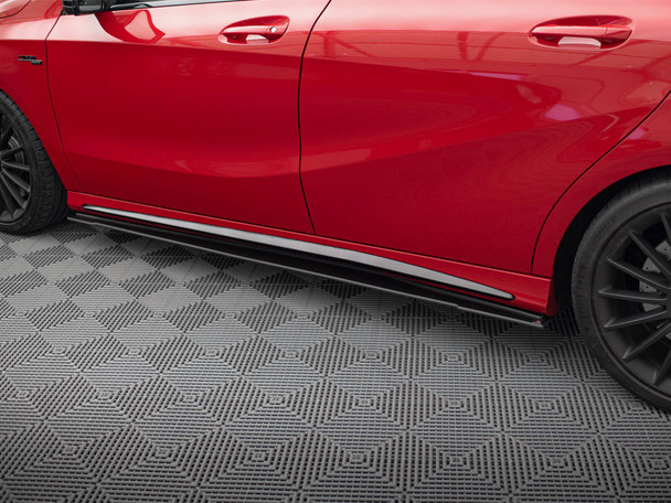 Maxton Design Street PRO Front Splitter + Flaps Mercedes-Benz A 45 AMG Aero W176 Facelift