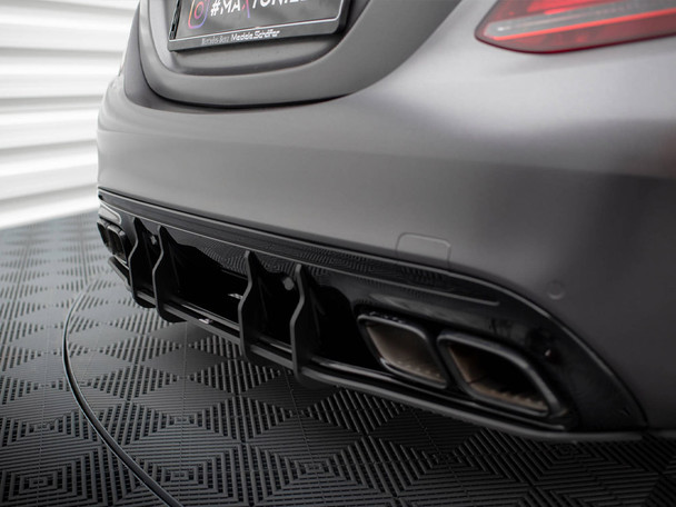 Maxton Design Street Pro Rear Side Splitters + Flaps Mercedes-AMG C63 Sedan / Estate W205 Facelift