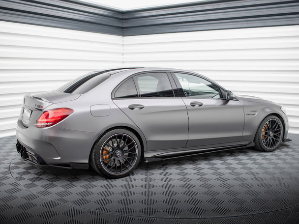 Maxton Design Street PRO Side Skirts Diffusers + Flaps Mercedes-AMG C63 Sedan / Estate W205 Facelift