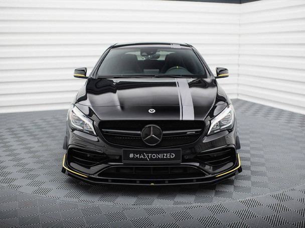 Maxton Design Street PRO Front Splitter + Flaps Mercedes-AMG CLA 45 Aero C117 Facelift