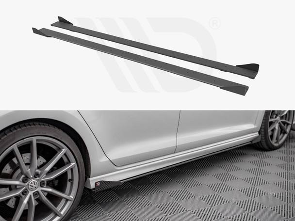Maxton Design Street Pro Side Skirts Diffusers + Flaps Vw Golf R Mk7