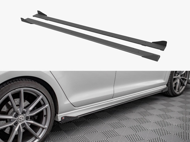 Maxton Design Street PRO Side Skirts Diffusers + Flaps VW Golf R Mk7