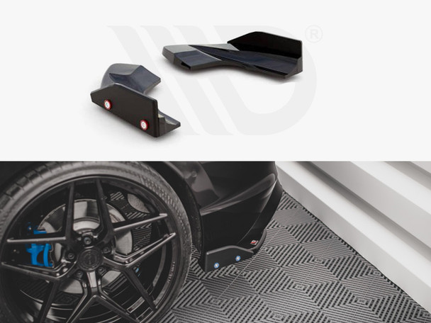 Maxton Design Rear Side Splitters V.2 + Flaps Vw Golf R Mk8