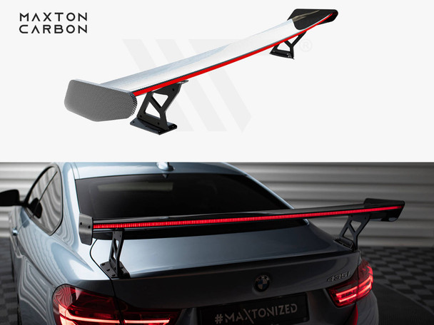 Maxton Design Carbon Spoiler With External Brackets Uprights + LED BMW 4 F32 / 4 F32 M-Pack Coupe