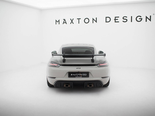 Maxton Design Carbon Spoiler With Upper Swan Mounting V.1 Porsche 718 Cayman GTS 982c Maxton Design Carbon Spoiler With Upper Swan Mounting V.1 Porsche 718 Cayman GTS 982c