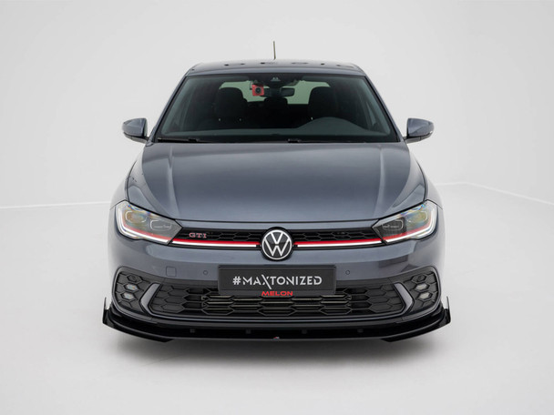 Maxton Design Street PRO Front Splitter + Flaps Volkswagen Polo GTI Mk6 Facelift