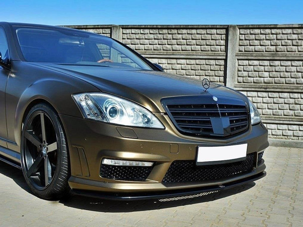 Maxton Design Front Splitter Mercedes S-class W221 AMG - Textured