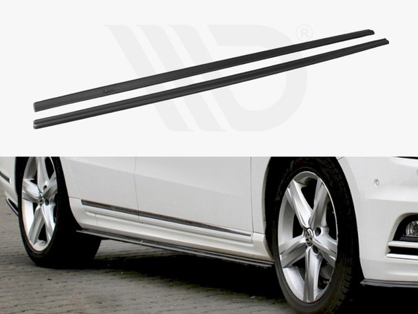 Maxton Design Side Skirts Diffusers Volkswagen Passat R-Line B7 - Carbon Look