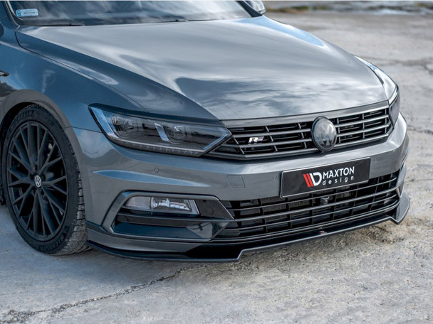 Maxton Design Front Splitter V.2 Volkswagen Passat R-Line B8 (2015-19) - Textured