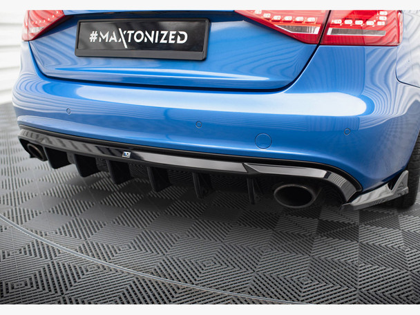 Maxton Design Rear Valance Audi A4 S-Line Sedan B8 (Version with single exhaust tips on both sides)