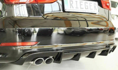 Rieger Rear Diffuser Gloss Black - S3 (8V) Saloon & Cabrio - Ultimate ...