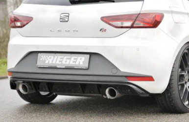 Rieger Rear Diffuser (Dual 100mm Exhaust) Gloss Black - Leon FR (2014 ...