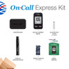 On Call Express Diabetes Testing Kit- Blood Glucose Meter, 10 Blood Test Strips, 1 Lancing Device, 30g Lancets, Control Solution, Carrying Case, Log Book