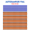 Filter 2ml Autosampler Vials with Writing Area and Graduations, 9-425 HPLC, Screw Cap, Blue PTFE & White Silicone Pre-Slit Septa, 100 Pcs