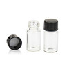 Clear Glass Sample Vial, Liquid Sampling Sample Glass Bottle, 3ml(0.1OZ) Capacity,16mm.I.D. 33mm, 13-425 Thread Black Closed Top Cap,PE Liner, Pack of 100