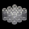 10ml Vials-Transparent Glass Headspace Vials with Plastic-Aluminum Flip Off Caps and Rubber Stoppers, 100 Pack, 20mm Flat Bottom Lab Vial (Transparent)