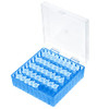 uxcell Centrifuge Tube Freezer Storage Box 100 Places Waterproof Polypropylene Lockable Cryogenic Holder Rack for 1.5/1.8/2ml Microcentrifuge Tubes Vials Samples, Blue