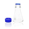 ULAB Erlenmeyer Flasks with Blue Screw Cap, 3 Sizes 250ml 500ml 1000ml, 3.3 Borosilicate with Printed Graduation, UEF1005