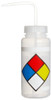SP Bel-Art Safety-Labeled 4-Color LYOB Wide-Mouth Wash Bottles; 500ml (16oz), Polyethylene w/Natural Polypropylene Cap (Pack of 4) (F11716-0009)