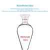 StonyLab Borosilicate Glass 60 ml Heavy Wall Conical Separatory Funnel with 19/26 Joints and PTFE Stopcock, 60 mL