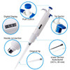 FOUR E'S SCIENTIFIC 10uL-100uL High-Accurate Single-Channel Manual Adjustable Variable Volume Pipettes with 20pcs 200uL Tips