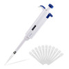 FOUR E'S SCIENTIFIC 100uL-1000uL High-Accurate Single-Channel Manual Adjustable Variable Volume Pipettes with 20pcs 1000uL Tips