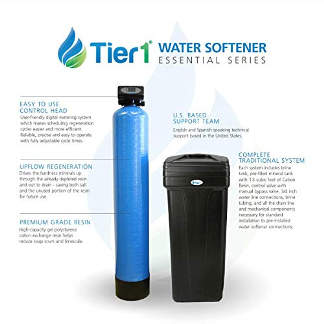 Tier1 Everyday Series 48000 Grain High Efficiency Digital Water Softener 2656