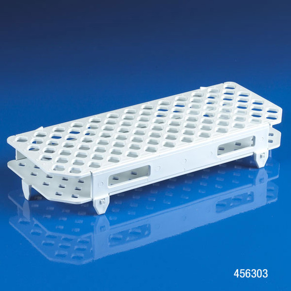 Snap-N-Rack Tube Rack for 1.5mL and 2.0mL Microcentrifuge Tubes, 100-Place, PP, White