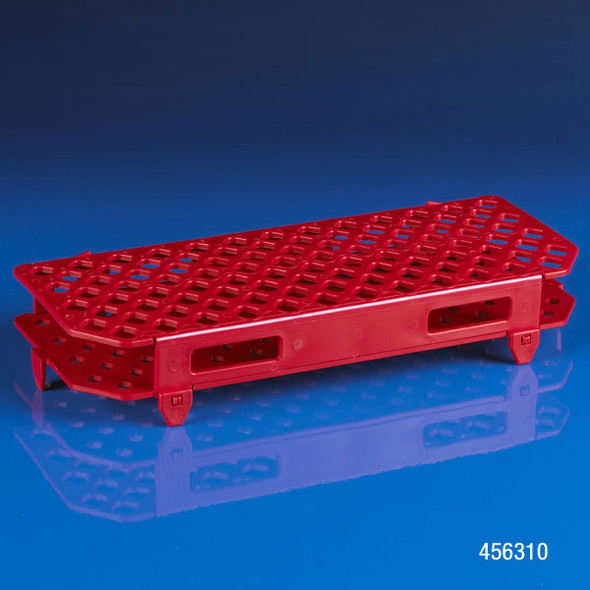 Snap-N-Rack Tube Rack for 1.5mL and 2.0mL Microcentrifuge Tube, 100-Place, PP, Red