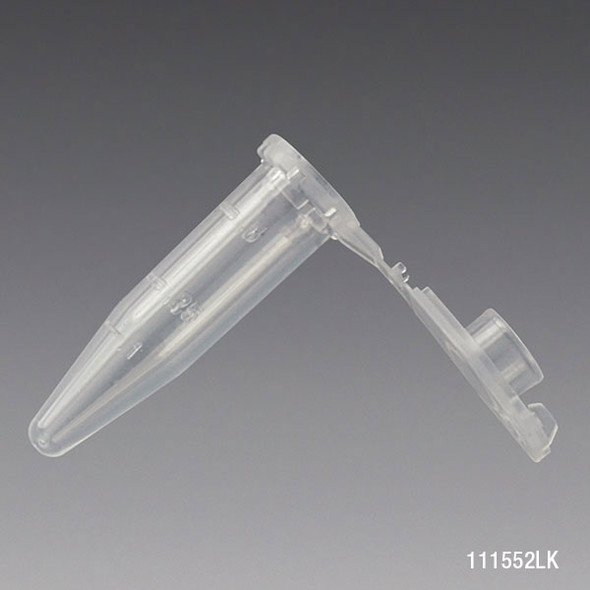 Microcentrifuge Tube, 0.5mL, PP, Attached Locking Snap Cap, Graduated, Natural, Lot Certified: Rnase, Dnase, Pyrogen, ATP and Human DNA Free