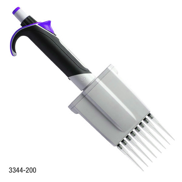 ** SEE NEW & IMPROVED # 3354-200 ** Pipette, Diamond Advance, Fully Autoclavable, 8-Channel, Adjustable Volume, 20 - 200uL, Lavender