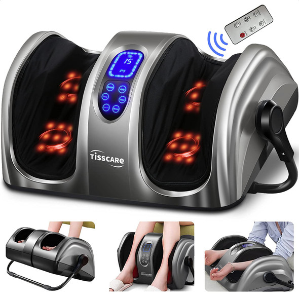 TISSCARE Shiatsu Foot Massager for Circulation and Pain Relief-Foot Massage Machine for Plantar Fasciitis Relief, Relaxation-Massage Foot, Leg, Calf, Ankle with Deep Kneading Heat Therapy…