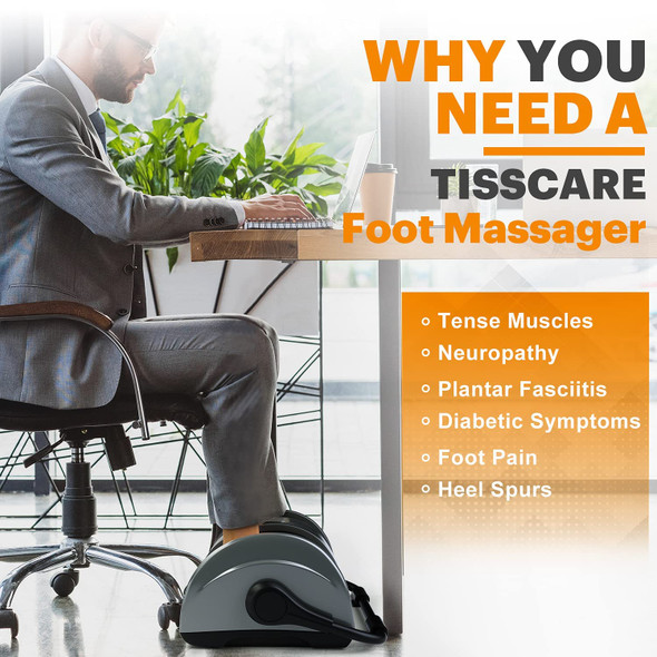 TISSCARE Shiatsu Foot Massager for Circulation and Pain Relief-Foot Massage Machine for Plantar Fasciitis Relief, Relaxation-Massage Foot, Leg, Calf, Ankle with Deep Kneading Heat Therapy…