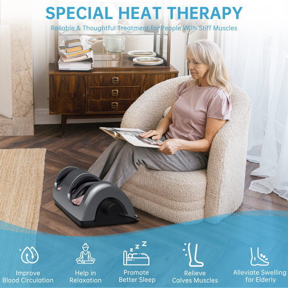 TISSCARE Shiatsu Massage Foot Massager Machine - Improves Blood Flow Circulation, Deep Kneading & Tissue with Heat/Remote, Neuropathy, Plantar Fasciitis, Diabetics, Pain Relief