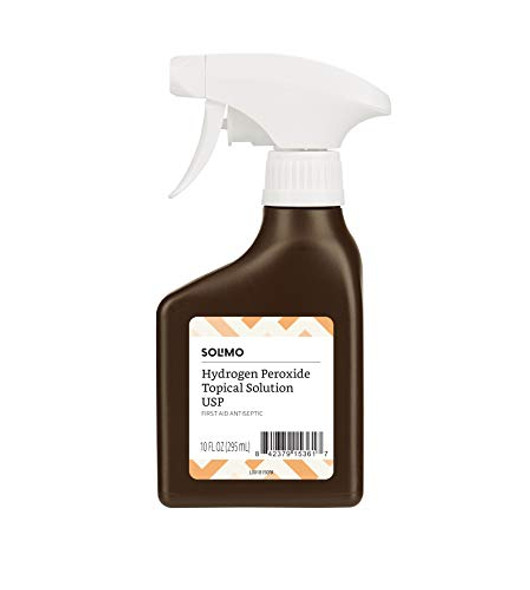 Amazon Brand - Solimo Hydrogen Peroxide Topical Solution USP Spray Bottle, 10 Fl. Oz (Pack of 6)