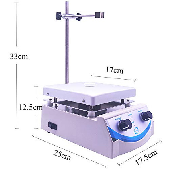 SH-3 Hot Plate Magnetic Stirrer 5000ml Volume with Dual Control and 1 Inch Stir Bar