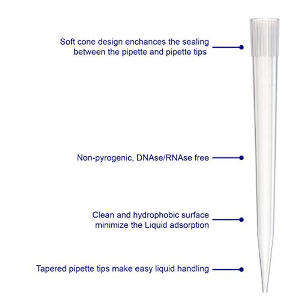 10mL Pipette Tips, Four E's Scientific 10 mL Universal Micro Pipette Tip, Polypropylene (PP), Clear, 100pcs/bag, Non-pyrogenic, DNAse/RNAse Free, Autoclable