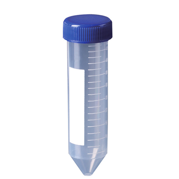 50ml PP (29x115mm), flat screw cap, 25/sterile bag, 500/cs