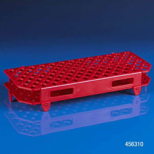 Snap-N-Rack Tube Rack for 1.5mL and 2.0mL Microcentrifuge Tube, 100-Place, PP, Red