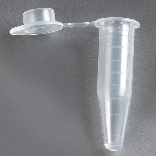 PCR Tube, 0.6mL, Thin Wall, PP, Attached Flat Top Cap, Graduated (Assorted Colors Available)