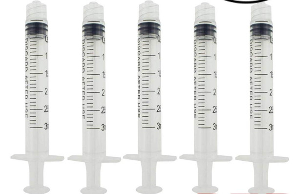 3ml Syringe Only with Luer Lock Tip - 10 Syringes Without a Needle by Care Touch - Great for Medicine, Feeding Tubes, and Home Care