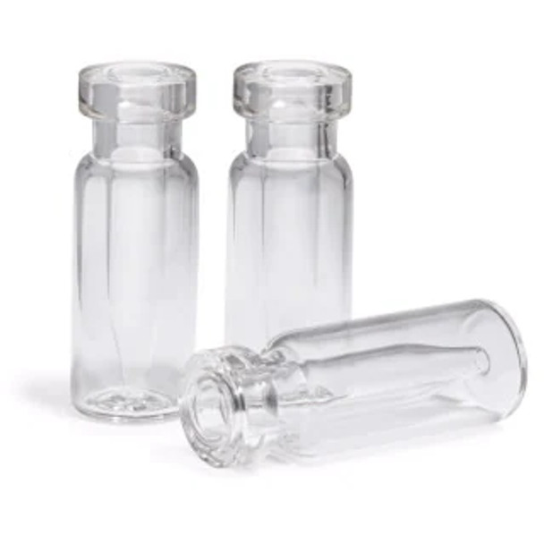 Vial, crimp top, clear, 300 µL fixed insert, 100/pk. Vial size: 12 x 32 mm (11 mm cap)