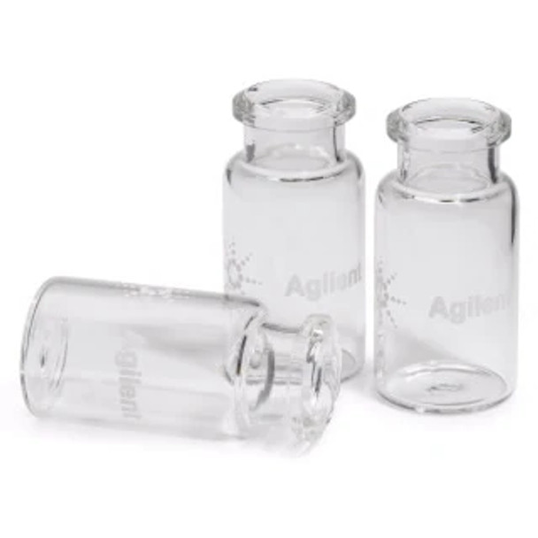 Vial, crimp top, headspace, clear, certified, flat bottom, 10 mL, 23 x 46 mm, 100/pk. Vial size: 22.75 x 46 mm (20 mm cap)